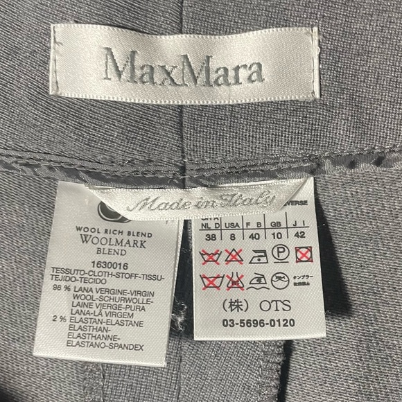 Max Mara Grey Wool Blend Trousers Size 8 - Picture 3 of 3